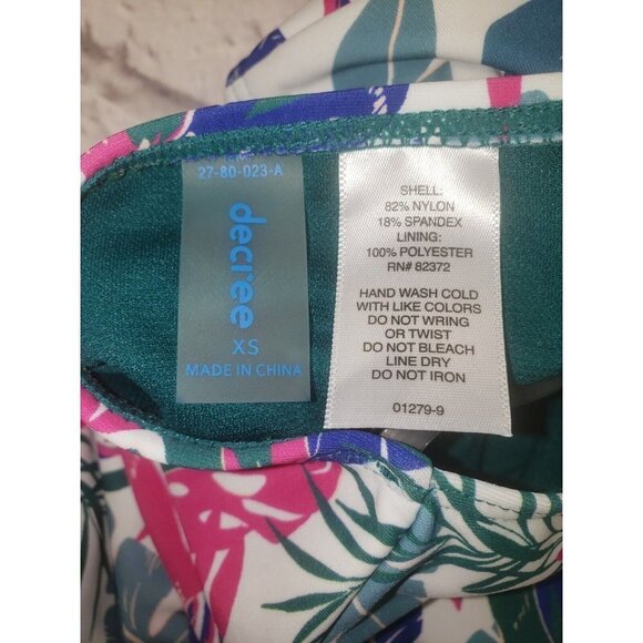 NEW Decree Women's Size XS One-Piece Cut Out Tropical Print Swimsuit - Picture 3 of 3